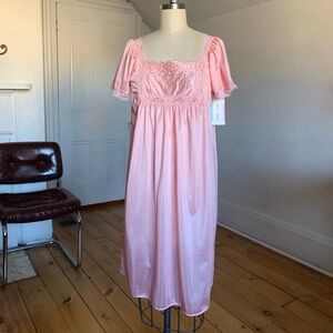 VTG NWT Kelly Reed Pink Lace Trim Nightgown - Medium